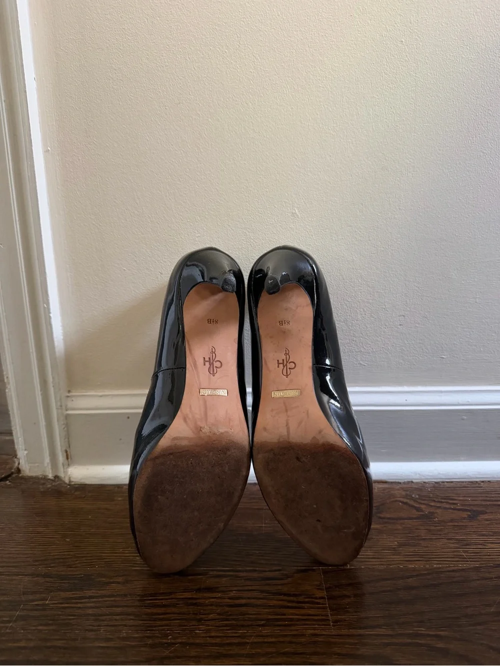 Cole Haan Black Patent Mid Heel Pumps
